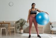 Exercise balls give a core-killing workout. (Photo via Pexels/MART PRODUCTION)
